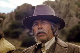 James Coburn as a retired Pat Garrett in the prologue of Sam Peckinpah's  PAT GARRETT & BILLY THE KID (1973).