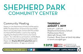 Shepherd Park Community Center Community Meeting Dgs