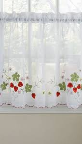 Choosing the right kitchen curtain set can be challenging. Embroidered Elegance Strawberry Kitchen Curtain Tier Pair 58 W X 36 L Walmart Com Strawberry Kitchen Vintage Kitchen Curtains Kitchen Curtains