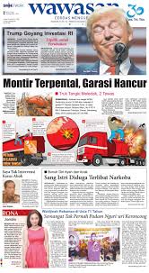 Info loker yang kami berikan hanya sebuah peluang kerja, tetap waspada loker palsu, jangan memberikan uang apapun pada saat proses rekrutme. Wawasan 10 Nopember 2016 By Koran Pagi Wawasan Issuu