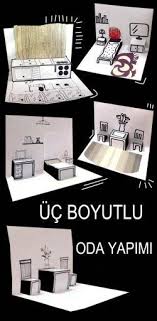 Uc Boyutlu Oda Yapimi Ortaokul Sanati Boyama Sayfalari Gorsel Sanatlar