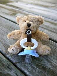 Stuffed Bear Pacifier Holder For Baby Tan Etsy Pacifier Holder Nuk Pacifier Diy Baby Stuff