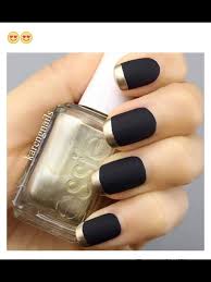 22 black nails that range from elegant manicures to edgy nail art. Matte French Black Gold Chrome Nail Art Gold Nails Trendy Nails