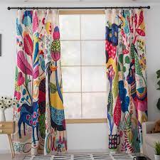 Colorful Patterned Zoo Nursery Patchwork Curtains And Drape Kid Room Colorful Kids Room Kids Room Curtains Curtains Living Room