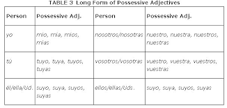 Possessive Adjectives