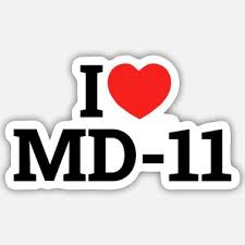 Order 'I love MD-11' Stickers Single online | Spreadshirt