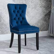 Awesome tips for your dining room chair covers. Dining Room Chairs Set Of 2 Tufted Velvet Studded Dining Chair With Solid Wood Legs Armless Upholstered Accent Side Chair Victoria Kitchen Bedroom Living R In 2021 Tufted Dining Chairs Dining