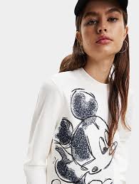 Mickey white sweatshirt brand DESIGUAL — Globalbrandsstore.com/en