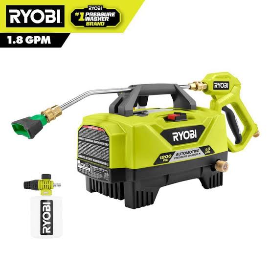 RYOBI 1200 PSI 1.8 GPM Cold Water Automotive High Flow Electric Pressure Washer Kit RY14AM12 - The Home Depot