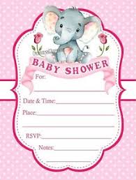 Pink pink and grey elephant baby shower invitation printable invitation. 20 Pink Elephant Baby Shower Invitations W Envelopes Ebay