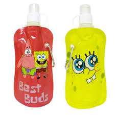 Sharkskinzz Spongebob Squarepants Best Buds 12 Oz Reusable Folding Water Shark Http Www Amazon Com Dp B00d Kids Water Bottle Folding Water Bottle Spongebob Reusable bottle cartoon 1 of 1. pinterest