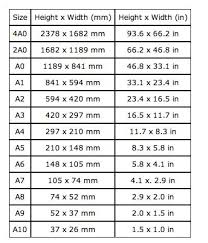 43 Clean Paper Size Chart For Printing