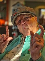 My mum messing around, shot