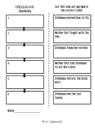 Stellaluna Literacy Activities Lapbook Project Stellaluna Sequencing Worksheets Literacy Activities