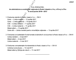 Maybe you would like to learn more about one of these? Calendar 2017 Evaluarile Nationale De La Finalul Claselor A Ii A A Iv A Si A Vi A Se Vor Desfasura Intre 10 Aprilie 11 Mai 2017 Hotnews Mobile