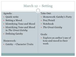 march 12 setting agenda quick write setting a mood ppt