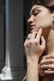 Contemporary Blue Topaz and Seed Pearl Ring 9 Carat Yellow Gold