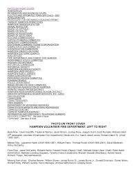 PHOTO ON FRONT COVER HAMPDEN VOLUNTEER FIRE DEPARTMENT, LEFT TO RIGHT