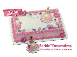 Dreamtime Barbie Birthday Cake Party Topper Deco Set Caucasian Or African American 10pc Kit With Heart Shap Barbie Birthday Cake Barbie Birthday Party Topper