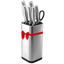This acacia block weighs 4.41 pounds and has dimensions of 8 x 6 x 12 inches. Laxinis World Universal Knife Block Stainless Steel Modern Rectangular Design With Scissors Slot Knife Holder Counter Top Storage Holds 12 8 Blade Knives 9 1 By 4 Pricepulse