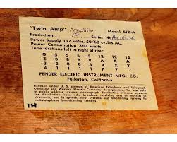 The Tube Chart Of A Much Sought After 1959 Tweed Twin Amp