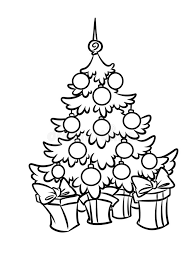 Cute bear and christmas tree coloring page. Christmas Beautiful Christmas Tree Holiday Gifts Cartoon Coloring Page Stock Illustration Illustration Of Decoration Christmas 124943163