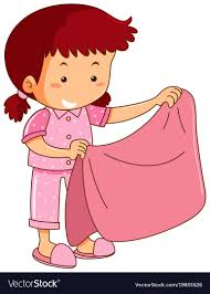 Girl In Pink Pajamas Holding Pink Blanket Vector Image On Vectorstock Pink Blanket Cartoon Pics Pink Pajamas
