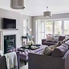 Looking For Living Room Ideas Be Inspired By This Light Grey Living Room With A Lilac Sofa Mauve Living Room Lilac Living Rooms Living Room Grey