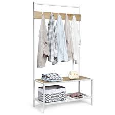Perfectly suitable for everything organized to your entryway, front door, living room, mudroom or bedroom, nothing looks cluttered. Entryway Coat Rack Shoe Bench Hall Tree With Storage Bench Otfplus Industrial Accent Hallway Shelf Organizer With Metal Frame Easy Assembly 3 In 1 Design Hall Trees Home Kitchen Vit Edu Au