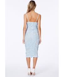 Missguided Clareta Baby Blue Lace Cami Slip Midi Dress Lyst