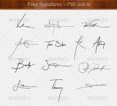Fake Vector And Raster Signatures Fancy Handwriting Vector Graphics Design Raster