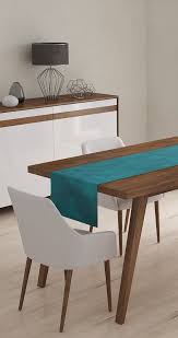Teal Blue Foiled Table Runner Cotton Twill Table Runners Turquoise Dining Table Runners Wedding Table Linen Dining Table Runners Wedding Table Linens Table