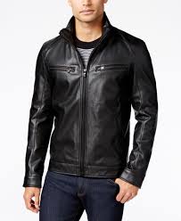 Michael Kors Michael Kors Men S Perforated Faux Leather Moto Jacket Created For Macy S Reviews Coats Jackets Men Macy S Fashion Trend Black Leather Jacket Men Leather Jacket