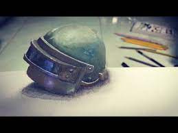 Menggambar 3d Helm Pubg Youtube 3d Drawings Drawings Helmet