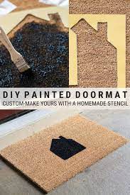 They allow you to remove moisture and dirt from your shoes, and often are decorated with a welcoming or humorous message to guests. How To Paint A Doormat To Get Gorgeous Results In An Hour Door Mat Diy Door Mat Homemade Stencils