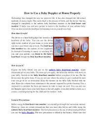 Once it is in a good location, turn the device on. Know How To Use A Baby Doppler At Home Properly Bjingles