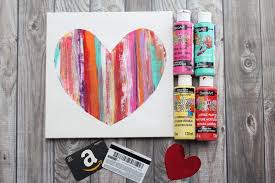 Heart Painting On Canvas 3 Ways Easy Tutorial For Kids Adults Olive you cute acrylic canvas painting, valentines pun gift, cute olive painting. heart painting on canvas 3 ways easy