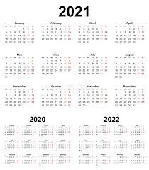 Change to sunday.(week numbers are disabled) Basic Calendar For Year 2021 And 2020 2022 Week Starts On Monday Stock Vector Illustration Of Plan English 173540563