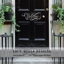 Welcome Vinyl Lettering Front Door Greeting Sign Sticker Decal Quote Front Porch Decorating Front Door Signs Front Door
