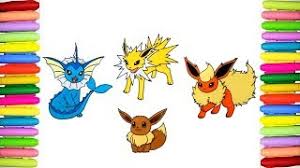 Share it with your friends! Pokemon Coloring Pages Eevee Vaporeon Jolteon And Flareon Youtube
