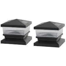Deck Impressions Solar Black Post Cap With 6 In X 6 In Adapter 2 Pack Deck Post Lights Deck Posts Deck