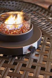 This is handy both for holding food that you are grilling on the grill but also for resting your beverage or plate while you relax around the fire. A Table Top Fire Bowl Creates A Warm Outdoor Ambiance Lowes Spring Patio Fire Bowls Patio Furniture Table Outdoor Living Decor