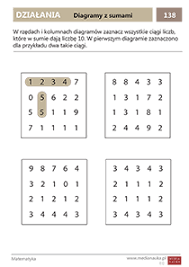 Kolorowanki wykorzystane do obliczeń, źródło: Matematyka Klasa 1 Matematyczna Wyspa Medianauka Pl