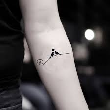 Love Baby Birds On A Wire Temporary Tattoo Sticker Set Of 2 Love Bird Tattoo Couples Tattoos Ankle Tattoo Small