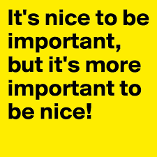It S Nice To Be Important But It S More Important To Be Nice Post By Nadjul On Boldomatic