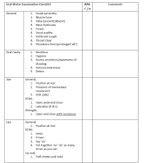 Oral Mechanism Checklist Http Www Pic2fly Com Oral Motor Exam Form Html Speech Disorder Speech Therapy Materials Speech Therapy Tools