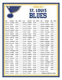 St Louis Blues Printable Schedule