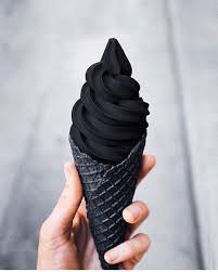 Black And White Ice Cream Cone Real I Have A Sweet Tooth Charcoal Ice Cream Cone Black Ice Cream Black Food Black Ice
