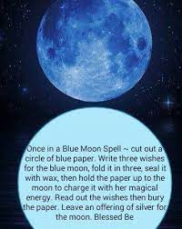 Once In A Blue Moon Spell Blue Moon Rituals Moon Spells Full Blue Moon