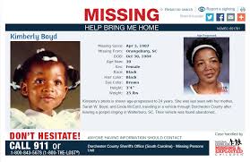 Every now and then, a missing persons case is so shocking that it attracts international attention. Linda Mccord Sarah Boyd 2 Year Old Kimberly Boyd Disappear In Sc